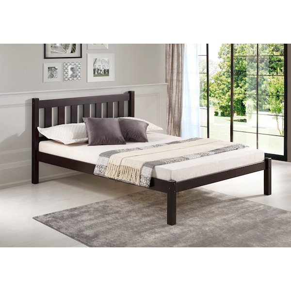 Poppy Full Wood Platform Bed, Espresso